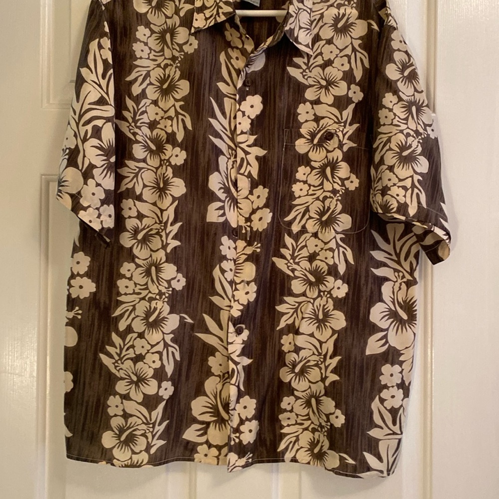 Silk Traders: men Hawaiian shirt size medium off green